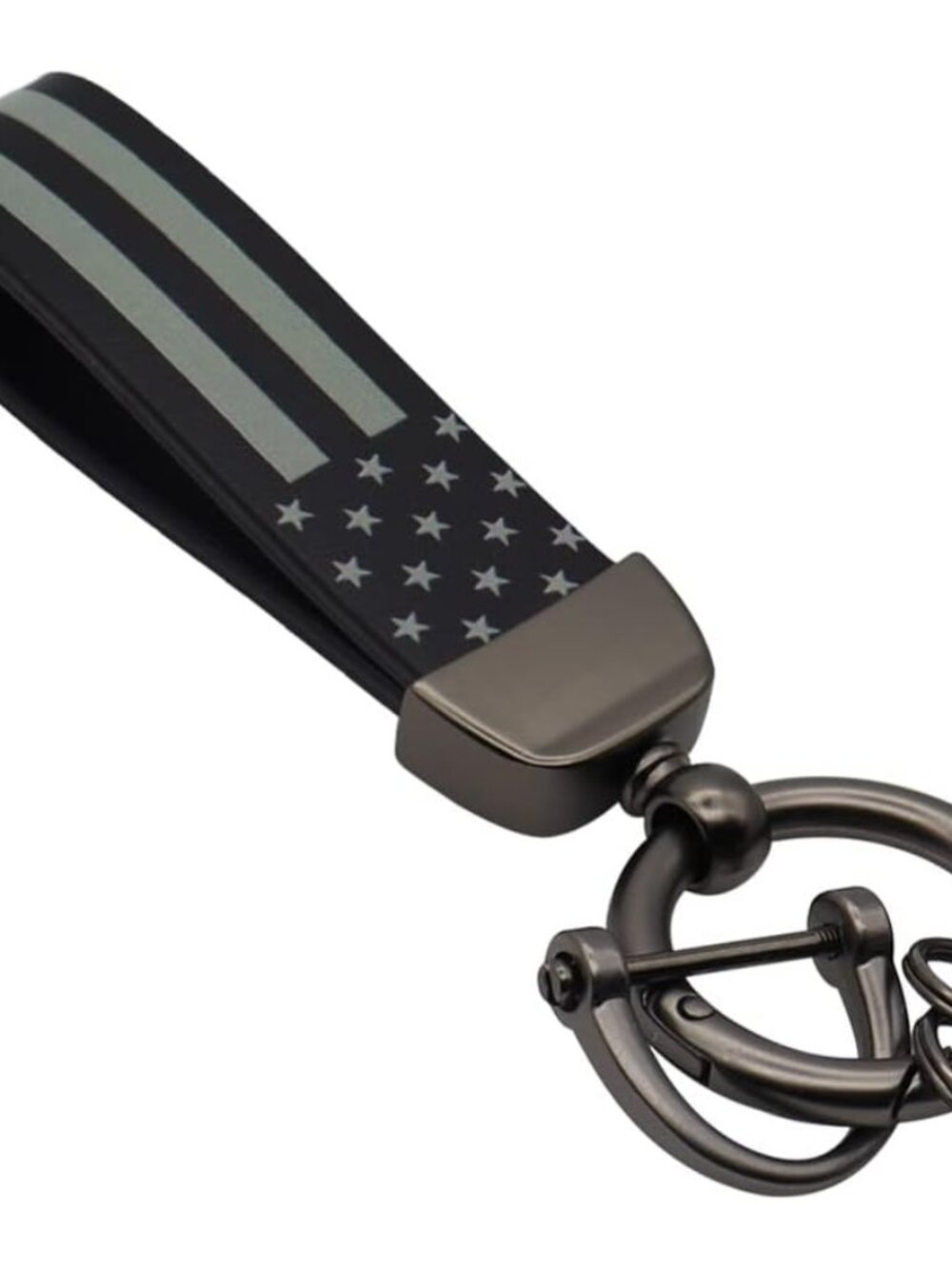 American Flag Car Keychain with Zinc Alloy Ring, Men Car Accessories